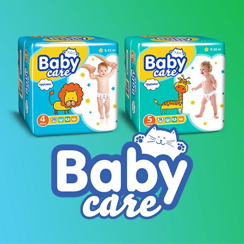 Детская линейка "Baby Care" - Разработка дизайна упаковки детской линейки "Baby Care"